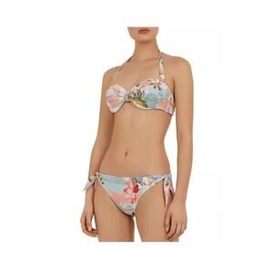 TED BAKER BRYYONE ELECTRIC DAY DREAM FLORAL BANDEAU BIKINI SWIM TOP MULTI SZ S